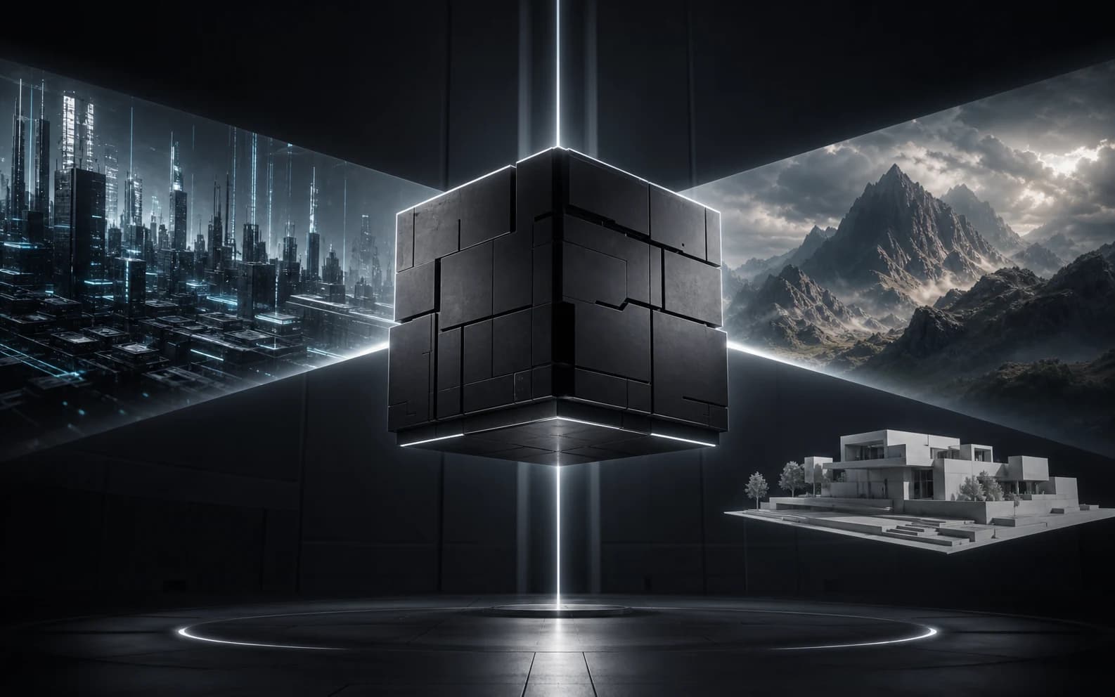 Abstract fictional Codeweb concept spanning technical and creative production